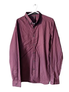 New Look Shirt Mens Size XL Long Sleeve Casual Modern Burgundy Red - Picture 1 of 9