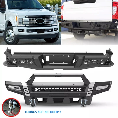 Parachoques delantero/trasero de acero 2017-2025 para Ford F250 F-350 Super Duty con luces LED Foto 1 de 4