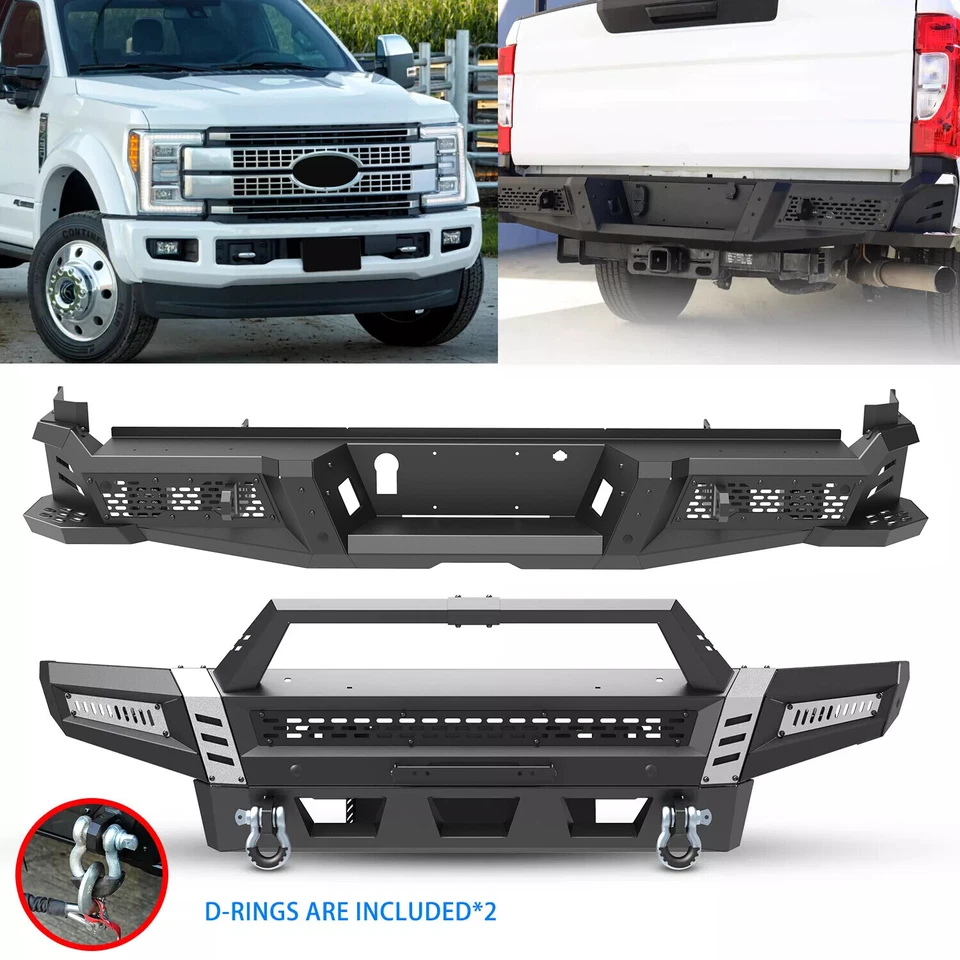 Parachoques delantero/trasero de acero 2017-2025 para Ford F250 F-350 Super Duty con luces LED Foto 1 de 4