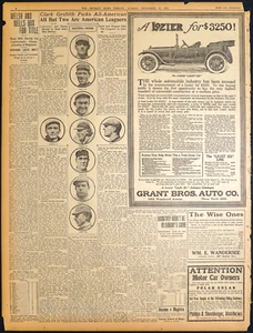 1912 Sports Page - Clark Griffith Picks All-American Team - Walter Johnson - Picture 1 of 1
