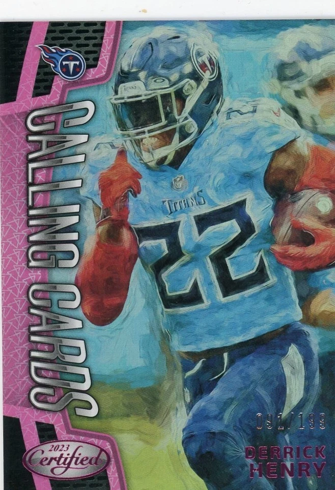 2023 Certified Calling Cards Pink /199 DERRICK HENRY No. CALL-1! - Image 1 of 2