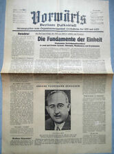 VORWÄRTS - Berliner Volksblatt Nr.1, 1946, SPD KPD, SED-Einheitspartei