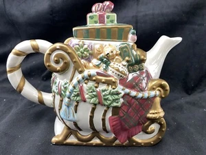 Tetera trineo Navidad regalos Santas tetera 2002 de colección Allure - Imagen 1 de 8