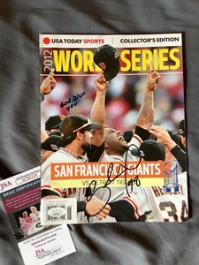 PABLO SANDOVAL SIGNED WORD SERIES PROGRAM 2012 GIANTS NO LABEL NL JSA COA - Picture 1 of 1