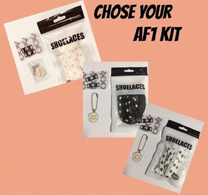 Nike AF1 Airforce 1 Air Force Laces Locks Lace tags Badge Dubraes COMPLETE KIT ⚡ - Picture 1 of 15