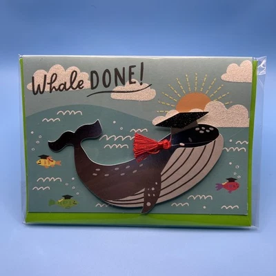 19 PK -  GRADUATION 🐳 Whale Done !  Card w/ Envelope & Sticker  - Image 1 of 4