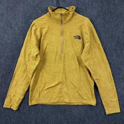 The North Face Mens Medium 1/2 Zip Pullover Jacket Brown Mesh Fleece Mock Neck - Image 1 of 4