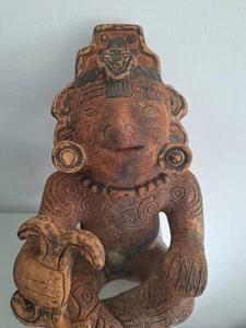 Statue Sculpture Pre-Columbian Style, South America Mexico Maya Terracotta - Picture 1 of 16