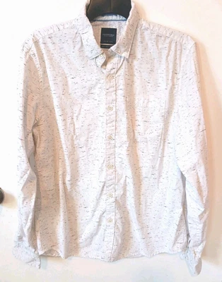 Camisa con botones Cactus Man Ricky Singh para hombre grande calce ajustado blanca manga larga  Foto 1 de 4