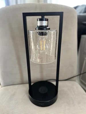 Современная черная настольная лампа со стеклянным абажуром 3 функции затемнения - лампа Edison - Изображение 1 из 4