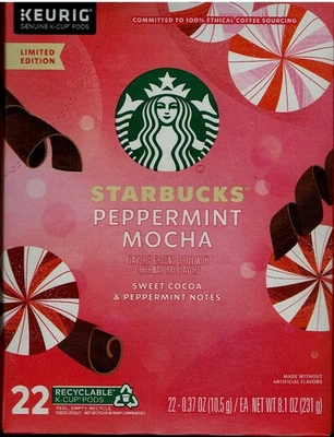 Starbucks Peppermint Mocha Ltd. Ed., 66 K-cups, BB8/2026,$37 Dsct. Free Shipping - Image 1 of 3