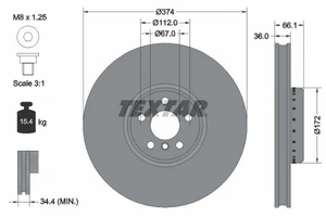 Bremsscheibe Vorderachse links für BMW 2 Coupe 3 4 Gran 5 Touring 6 Turismo 7 8 - Bild 1 von 1