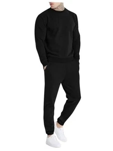 Men's Casual Tracksuit Athletic Sweatsuits Long Sleeve 2 Piece Outfit Running - Picture 1 of 6