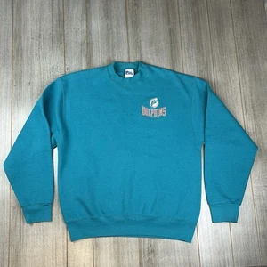 Vintage Miami Dolphins Crewneck Sweatshirt Men’s XL Pro Player Teal USA *flaws - Picture 1 of 15