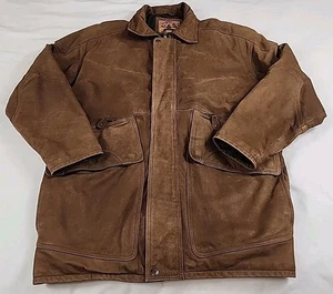 Vintage Phase 2 Echtleder Bomber Style Jacke mittelbraun Full Zip Biker - Bild 1 von 22