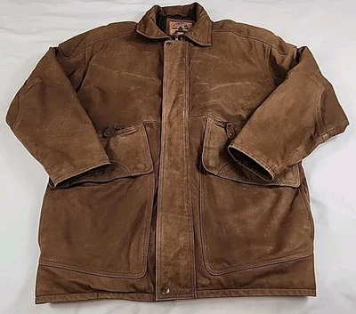 Chaqueta estilo bombardero vintage fase 2 de cuero genuino mediana marrón cremallera completa motociclista Foto 1 de 4