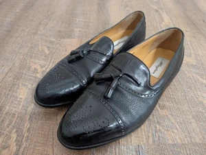 Mezlan Spanien elegante Schuhe Herren Größe 11W schwarz Leder Quaste Kappe-Zehe Halbschuhe - Bild 1 von 8