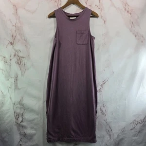 Pact Dress Womens Small Purple Tank Midi Maxi Long Slit Organic Cotton T Shirt - Picture 1 of 12