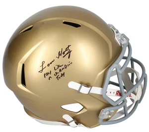 Casco Lou Holtz autografato "Gioca come un campione" full size fanatici - Foto 1 di 5