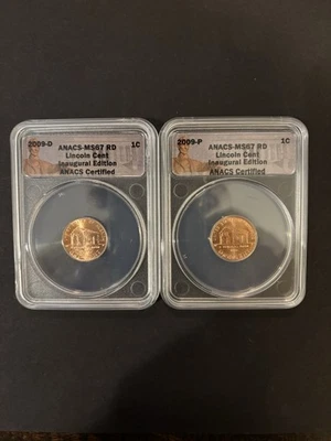 2009 P&D Lincoln Cent Penny ANACS MS67 RD 10 Piece set. ANACS Certified - Image 1 of 4