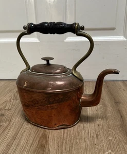 Antico Camino Decorativo Vittoriano Bollitore Rame Rustico Cucina Country - Foto 1 di 8