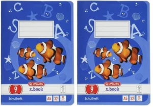 Herlitz A5 Lined Exercise Books Twin Pack – 32 Sheets 80gsm with Margin White - Picture 1 of 4