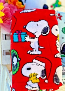 Peanuts Snoopy Woodstock Weihnachten Winter Urlaub Handtücher Neu mit Etikett blau - Bild 1 von 7