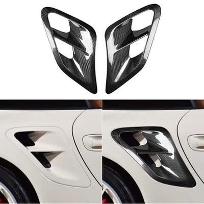 Cubierta de ventilación de guardabarros trasero de fibra de carbono para Porsche 911 997 Turbo 2004-12 Foto 1 de 4