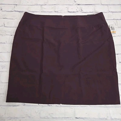 Alfani Skirt Womens 24w Wine Pencil Lined Back Zip Career Office Plus Size New - Image 1 of 4