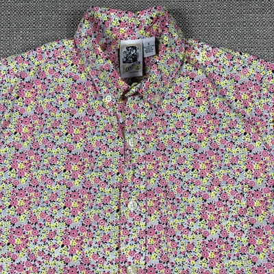 Kennington Mens Shirt S Short Sleeve White Pink Flowers Floral Regular Fit Small - Image 1 of 4