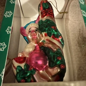 Vintage Santas Best Pooh European Style Glas "Ferkel" Weihnachtsschmuck 1997 - Bild 1 von 8