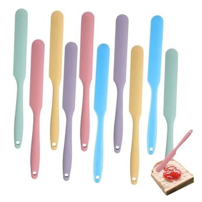Tarro de Silicona Espátulas, 10 Piezas Espátula de Silicona Pequeña Mantequilla Pastel Crema  Foto 1 de 4