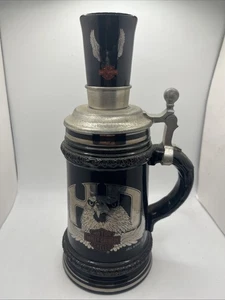 Harley Davidson Thewalt Bierstein mit Schnapsglashalter Deckel und Schnapsglas - Bild 1 von 15