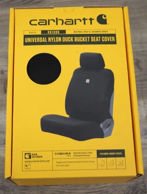 Open Box Carhartt Universal Fitted Nylon Duck Bucket Seat Cover, Durable, Black - Image 1 of 2