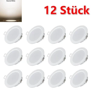 12x LED Einbau-Strahler Spot IP44 Bad ultra-flach 230V Einbau-Leuchte Lampe DE - Picture 1 of 12