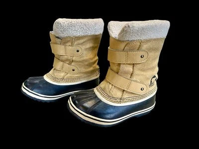 SOREL Boots 1964 Pac Strap Kids Size 13 Tan leather Winter Snow Shoes - Image 1 of 4