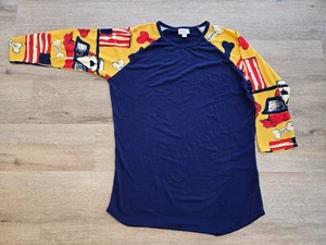 Lularoe Randy Style Raglan Baseball Tee Shirt - Size Med - Patriotic 4th of July - Picture 1 of 5