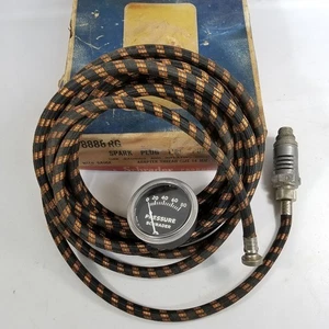 Vintage Schrader Spark Plug Tire Pump and Hose 8888RG in Box - Picture 1 of 8