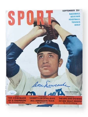 Revista autografiada firmada por Don Newcombe SPORT 1950 Brooklyn Dodgers JSA CB83173 Foto 1 de 4