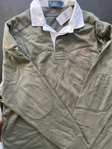 Polo Ralph Lauren Long Sleeve Rugby Olive Green New Large Read Description - Picture 1 of 2