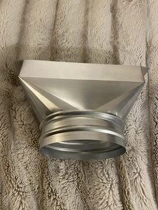3-1/4" x 10", 6", 6" Durchmesser verzinkt Übergang rechteckig zu rund Kanal - Bild 1 von 8