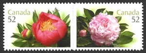 Canada 2008 Peonies Flowers Die cut Set #2262ai VF-NH CV $2.00 - Picture 1 of 2