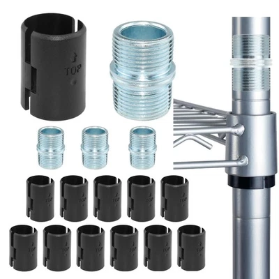 SDTC TECH Wire Shelving Shelf Lock Clips and Pole Butt Connectors for 1 Inch / 25.4 mm