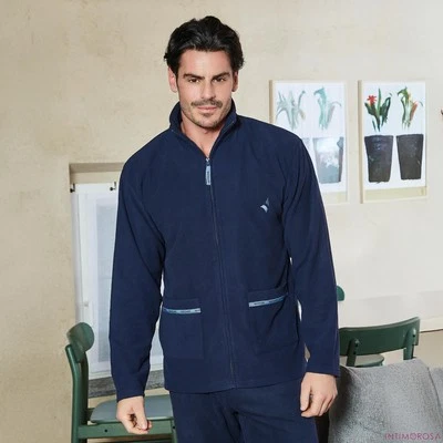 Giacca da camera Navigare 140973 aperta pile blu - Image 1 of 3