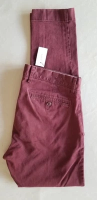 J.CREW Men 250 Skinny Fit Flat Front Cotton Chino Pant - 30x32 Dark Purple AB613 - Image 1 of 4