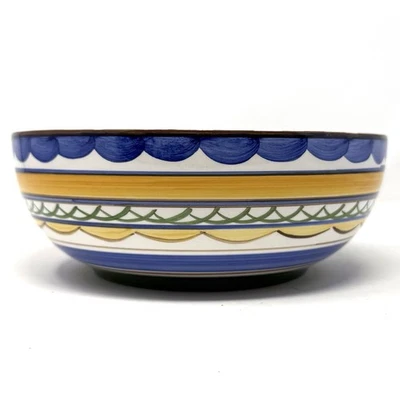 Tigela Studio Nova Merlot azul verde uvas amarelas 9"" - Imagem 1 de 4