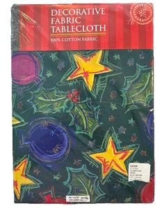 AVON Home fashions Fabric Tablecloth Vintage Christmas Retro 60 X 102 Holiday - Picture 1 of 7