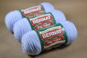 3 Knäuel BERNAT "Big Value" Garn hellblau je 6 Unzen - Bild 1 von 5