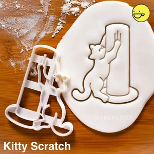 Kitty Scratch cookie cutter |Cute cat kitten purrfect feline behaviour meow gift - Picture 1 of 8