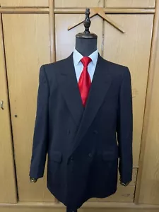 Vintage Zweireiher Bespoke Klassisch Reine Wolle Herren Anzug Sakko Blazer 42R 44R - Bild 1 von 17